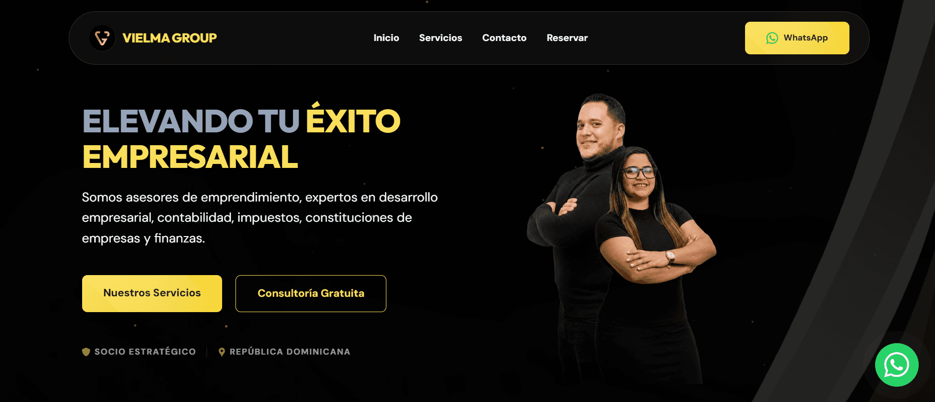 Página principal del sitio web de Vielma Group